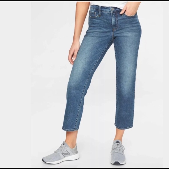 athleta sculptek slim straight jean lapis wash